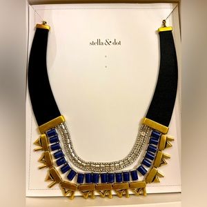 NIB! Stella&Dot leather Natalie statement necklace
